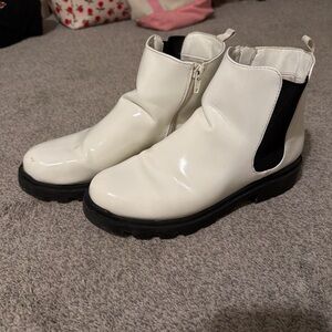 Steve Madden White Ankle Boots